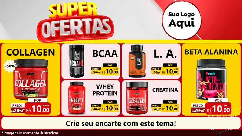 Modelo de TV para TV Horizontal com o tema Super Ofertas para Suplementos alimentares