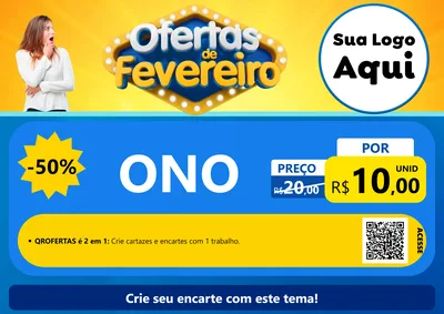 Modelo de Cartaz para Cartaz A4 Horizontal com o tema Ofertas de Fevereiro para Óticas