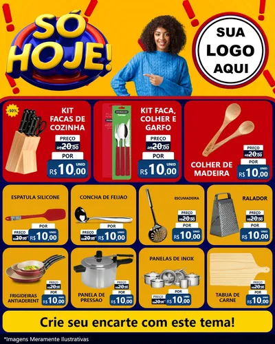 Modelo de Rede Social para Feed Instagram com o tema Só Hoje! para Utilidades Domésticas