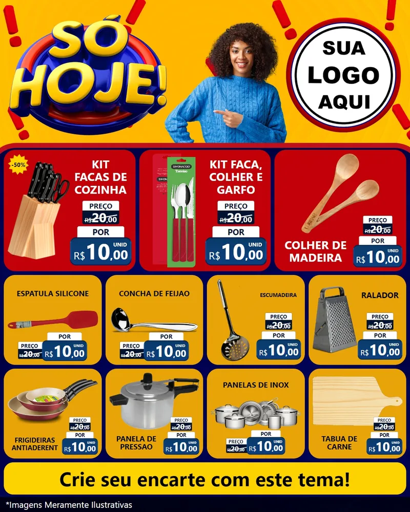 Modelo de Rede Social para Feed Instagram com o tema Só Hoje! para Utilidades Domésticas