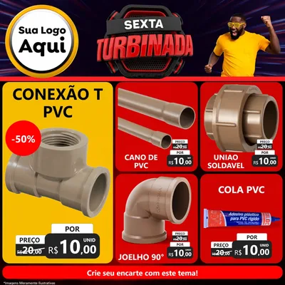 Modelo de Rede Social para Feed Facebook com o tema Sexta Turbinada para Tubos e conexões
