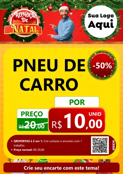 Modelo de Cartaz para Cartaz A4 Vertical com o tema Promoção de Natal para Auto peças