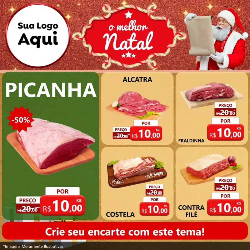 Modelo de Rede Social para Feed Facebook com o tema O Melhor Natal para Açougue