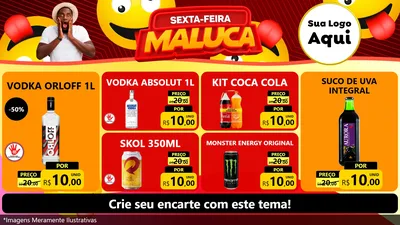 Modelo de TV para TV Horizontal com o tema Sexta-feira Maluca para Distribuidora de bebidas