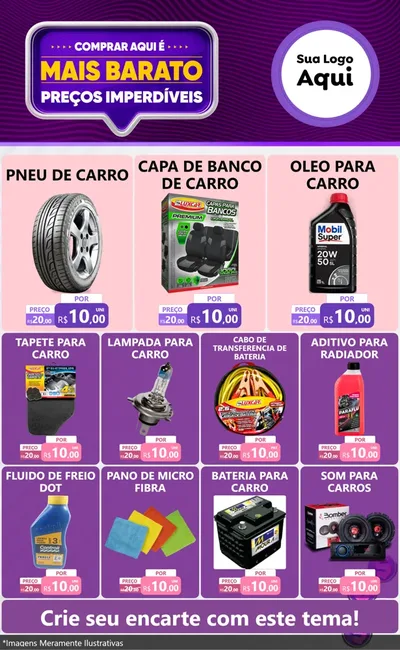 Modelo de Encarte para Encarte Grande com o tema Mais Barato para Auto peças