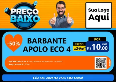 Modelo de Cartaz para Cartaz A4 Horizontal com o tema Preço Baixo para Armarinho e Aviamentos