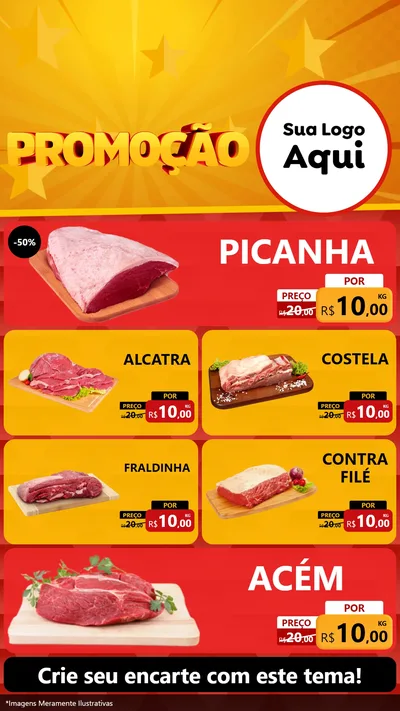 Modelo de TV para TV Vertical com o tema Promoção para Açougue