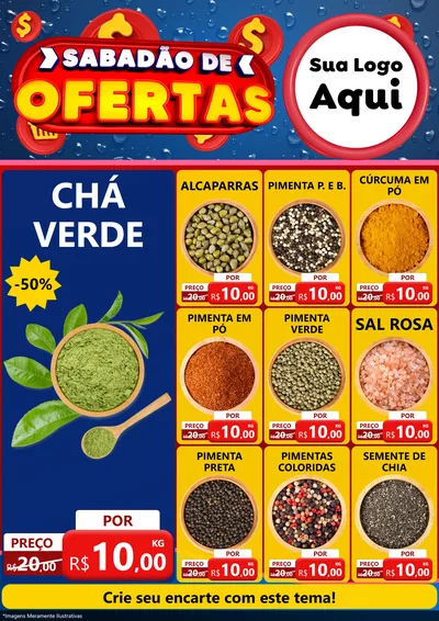 Modelo de Encarte para Encarte A4 Vertical com o tema Sabadão de Ofertas para Produtos Naturais