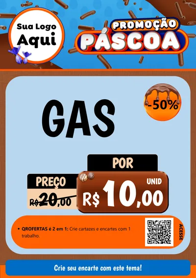 Modelo de Cartaz para Cartaz A4 Vertical com o tema Promoção Páscoa para Água e gás