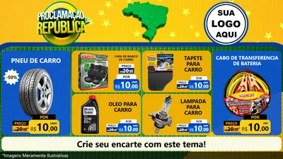Modelo de TV para TV Horizontal com o tema Proclamação da República para Auto peças