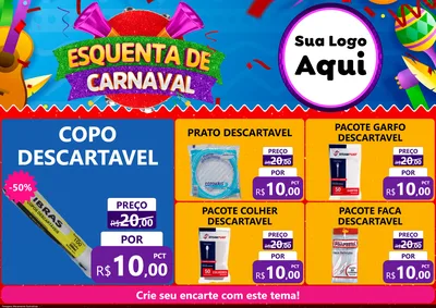 Modelo de Encarte para Encarte A4 Horizontal com o tema Esquenta de Carnaval para Embalagens