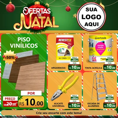 Modelo de Rede Social para Feed Facebook com o tema Ofertas de Natal para Material para Construção