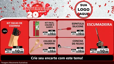 Modelo de TV para TV Horizontal com o tema Promoção de Aniversário - 20 Anos para Utilidades Domésticas