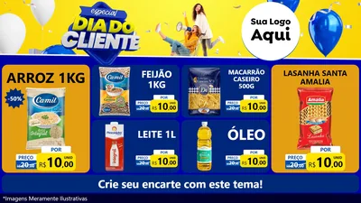 Modelo de TV para TV Horizontal com o tema Especial Dia do Cliente para Supermercado