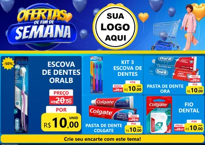 Modelo de Encarte para Encarte A4 Horizontal com o tema Ofertas de Fim de Semana para Higiene Pessoal