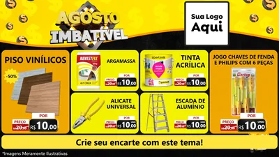 Modelo de TV para TV Horizontal com o tema Agosto Imbatível para Material para Construção