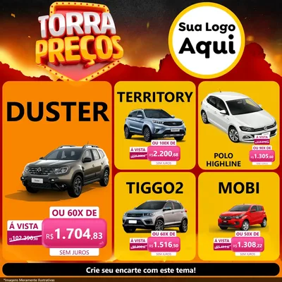 Modelo de Rede Social para Feed Facebook com o tema Torra Preços para Concessionaria de Carros