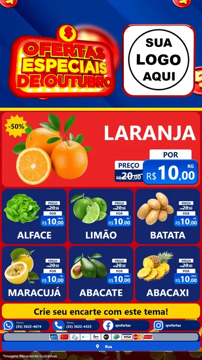 Modelo de Rede Social para Stories com o tema Ofertas Especiais de Outubro para Hortifrúti
