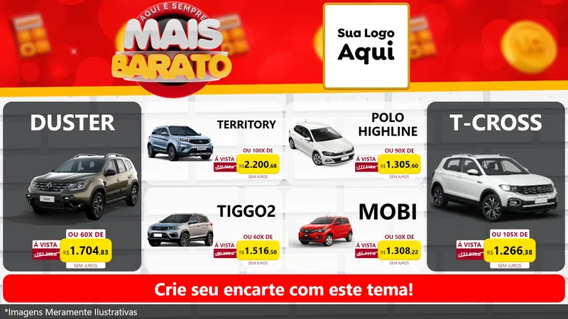 Modelo de TV para TV Horizontal com o tema Mais Barato para Concessionaria de Carros