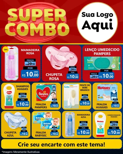 Modelo de Rede Social para Feed Instagram com o tema Super Combo para Bebês