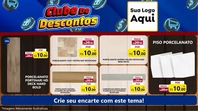 Modelo de TV para TV Horizontal com o tema Clube de Descontos para Pisos e revestimentos