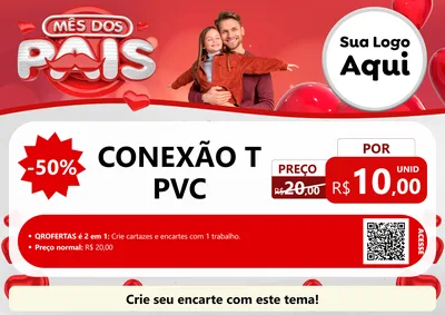 Modelo de Cartaz para Cartaz A4 Horizontal com o tema Mês dos Pais para Tubos e conexões