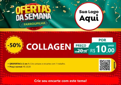 Modelo de Cartaz para Cartaz A4 Horizontal com o tema Ofertas da Semana Farroupilha para Suplementos alimentares
