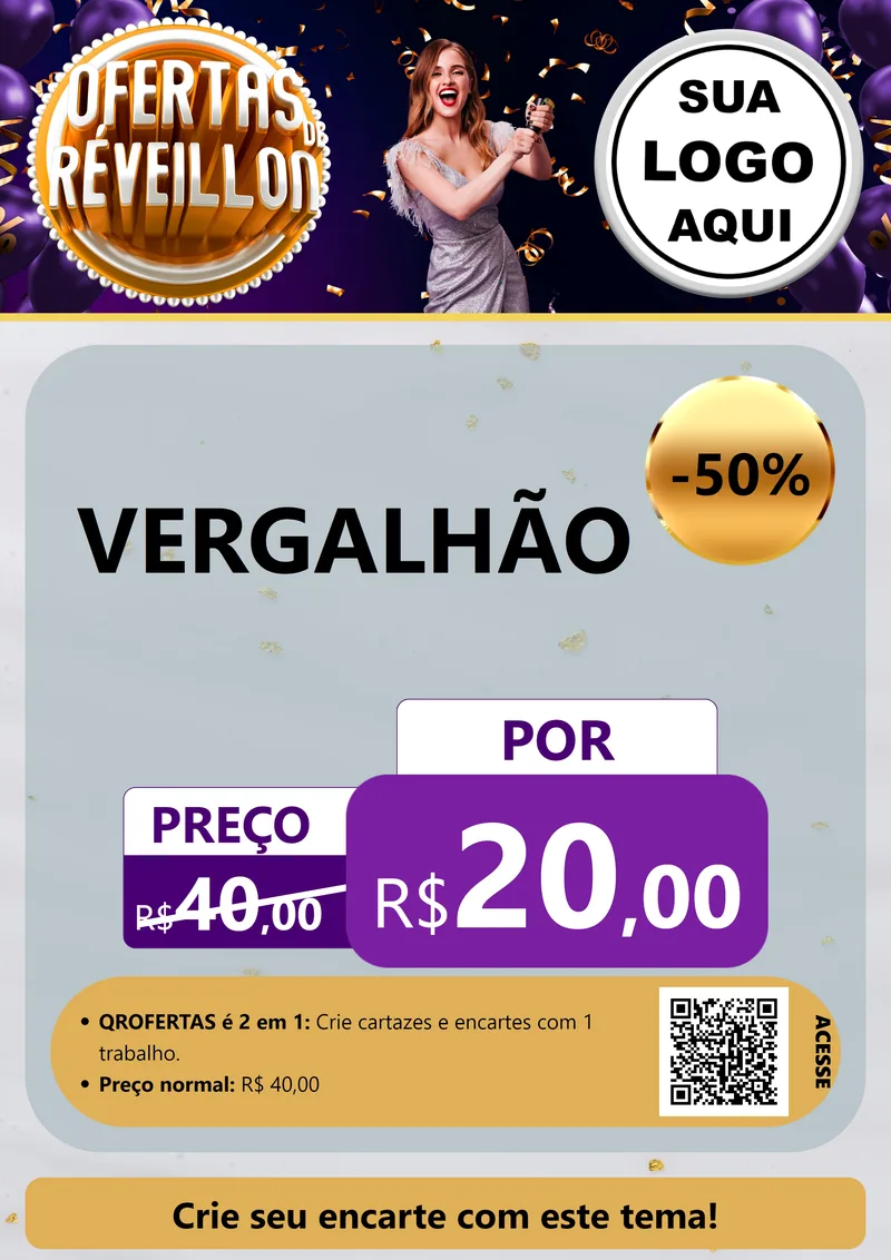 Modelo de Cartaz para Cartaz A4 Vertical com o tema Ofertas de Réveillon para Ferragens