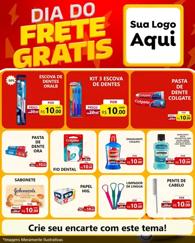 Modelo de Rede Social para Feed Instagram com o tema Dia do Frete Grátis para Higiene Pessoal