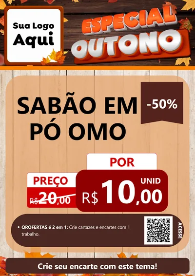 Modelo de Cartaz para Cartaz A4 Vertical com o tema Especial Outono para Produtos de Limpeza