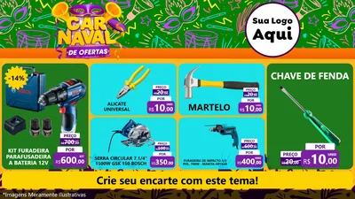 Modelo de TV para TV Horizontal com o tema Carnaval de Ofertas para Maquinas e Ferramentas