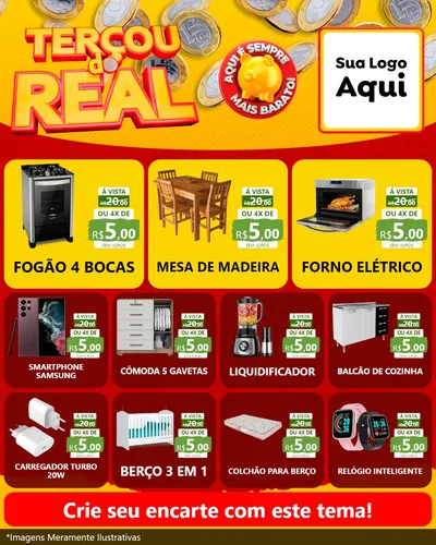 Modelo de Rede Social para Feed Instagram com o tema Terçou do Real para Móveis e Eletro