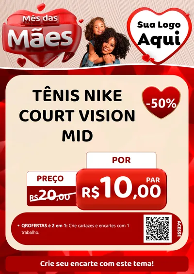 Modelo de Cartaz para Cartaz A4 Vertical com o tema Mês das Mães para Calçados