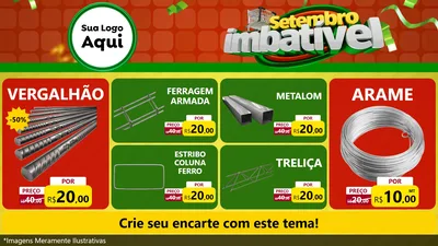 Modelo de TV para TV Horizontal com o tema Setembro Imbatível para Ferragens
