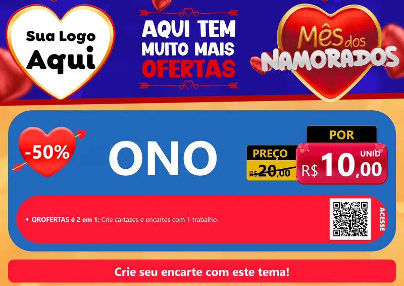 Modelo de Cartaz para Cartaz A4 Horizontal com o tema Mês dos Namorados para Óticas