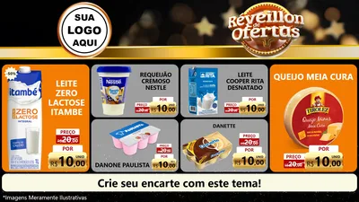 Modelo de TV para TV Horizontal com o tema Réveillon de Ofertas para Frios e Laticínios
