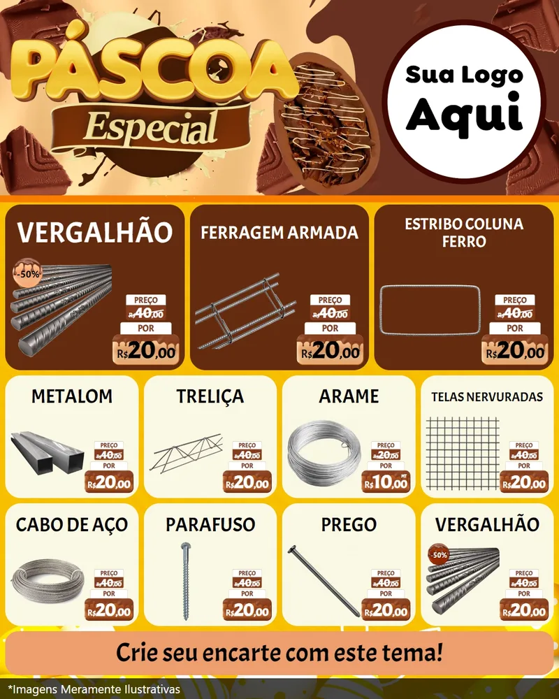 Modelo de Rede Social para Feed Instagram com o tema Páscoa Especial para Ferragens