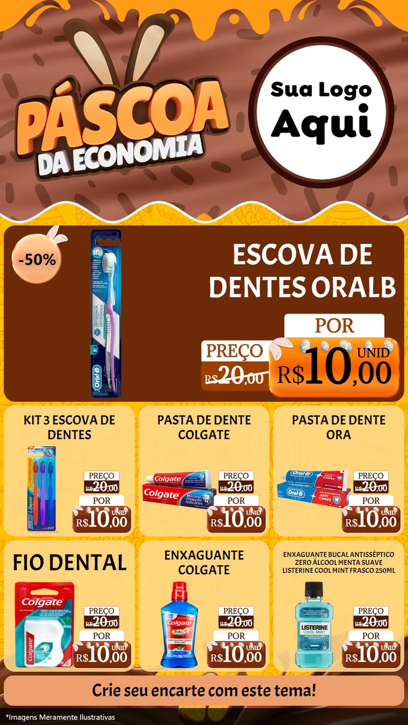 Modelo de Rede Social para Stories com o tema Páscoa da Economia para Higiene Pessoal