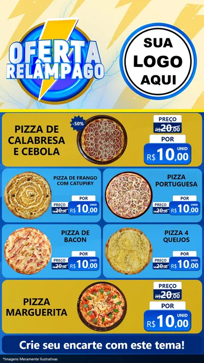 Modelo de TV para TV Vertical com o tema Oferta Relâmpago para Pizzaria