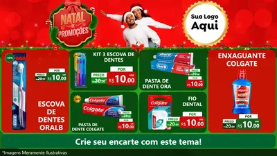 Modelo de TV para TV Horizontal com o tema Natal de Promoções para Higiene Pessoal