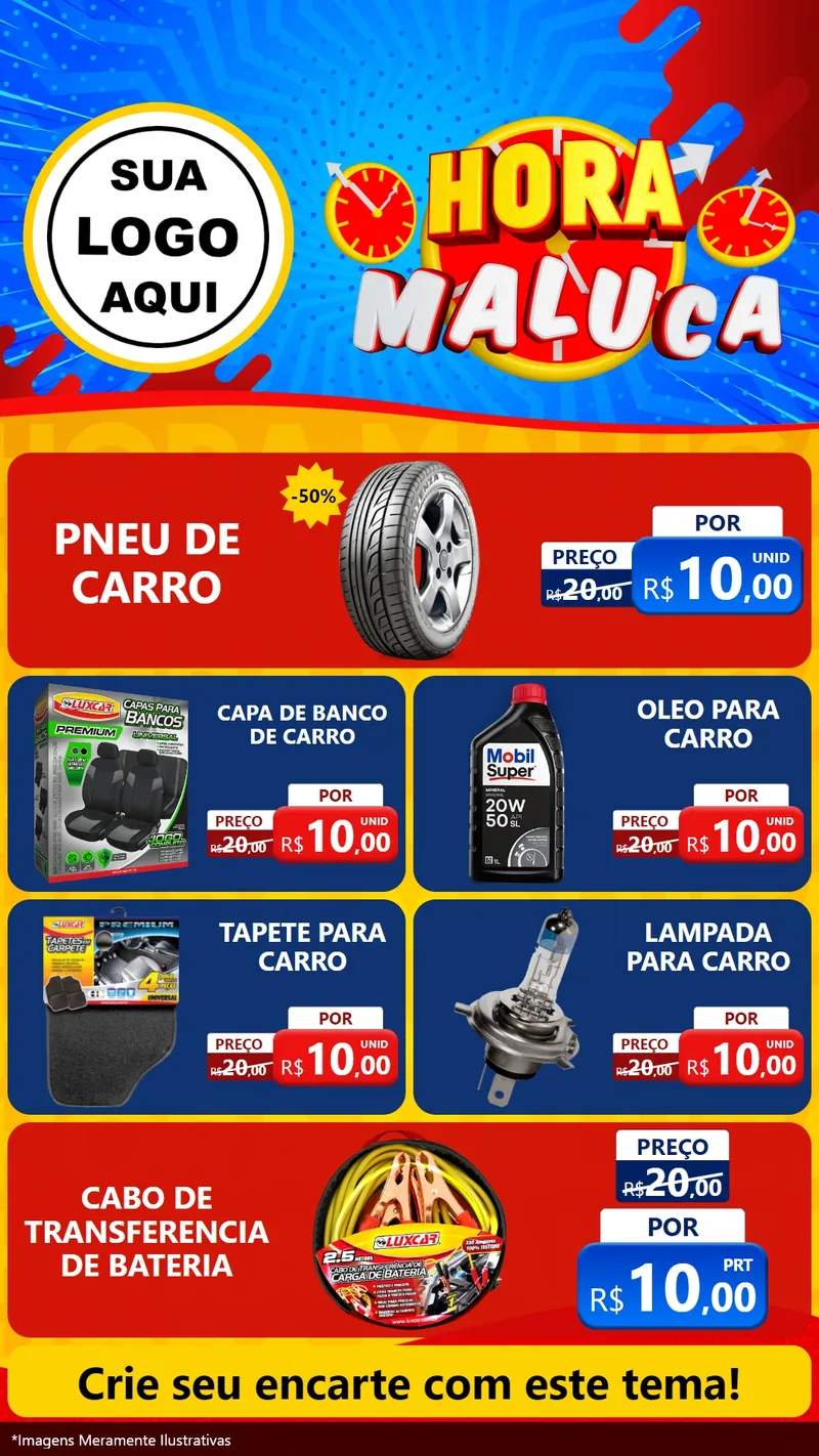 Modelo de TV para TV Vertical com o tema Hora Maluca para Auto peças
