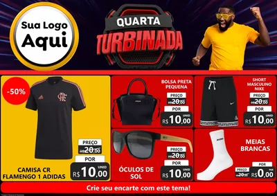 Modelo de Encarte para Encarte A4 Horizontal com o tema Quarta Turbinada para Roupas e acessórios