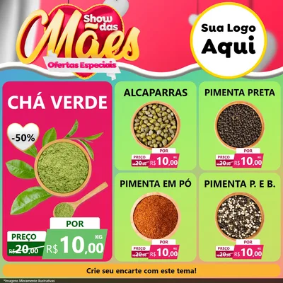 Modelo de Rede Social para Feed Facebook com o tema Show das Mães - Ofertas Especiais para Produtos Naturais