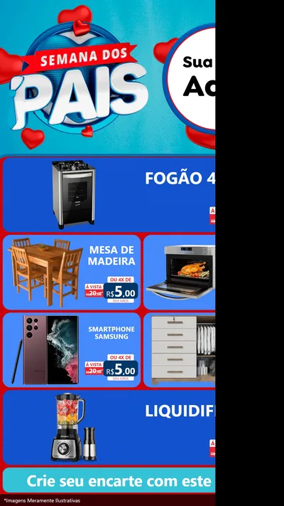 Modelo de TV para TV Vertical com o tema Semana Dos Pais para Móveis e Eletro