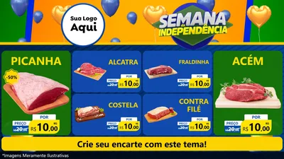 Modelo de TV para TV Horizontal com o tema Semana da Independência para Açougue