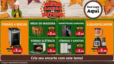 Modelo de TV para TV Horizontal com o tema Mega Saldão de Outono para Móveis e Eletro