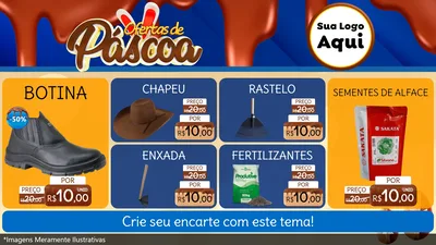 Modelo de TV para TV Horizontal com o tema Ofertas de Páscoa para Agropecuária