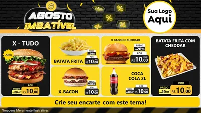 Modelo de TV para TV Horizontal com o tema Agosto Imbatível para Hamburgueria