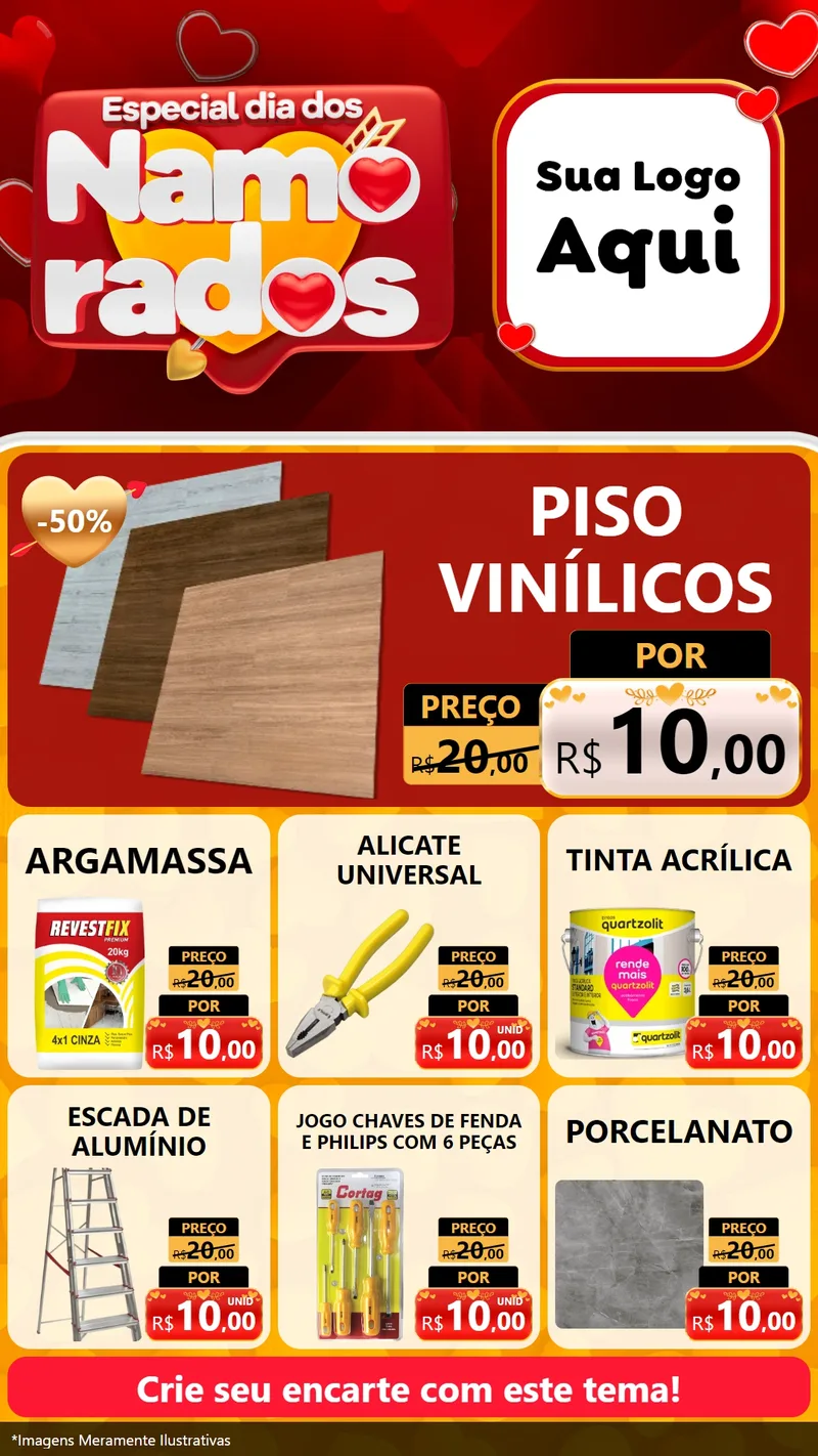 Modelo de Rede Social para Stories com o tema Especial Dia dos Namorados para Material para Construção