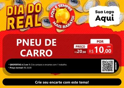 Modelo de Cartaz para Cartaz A4 Horizontal com o tema Dia Do Real para Auto peças